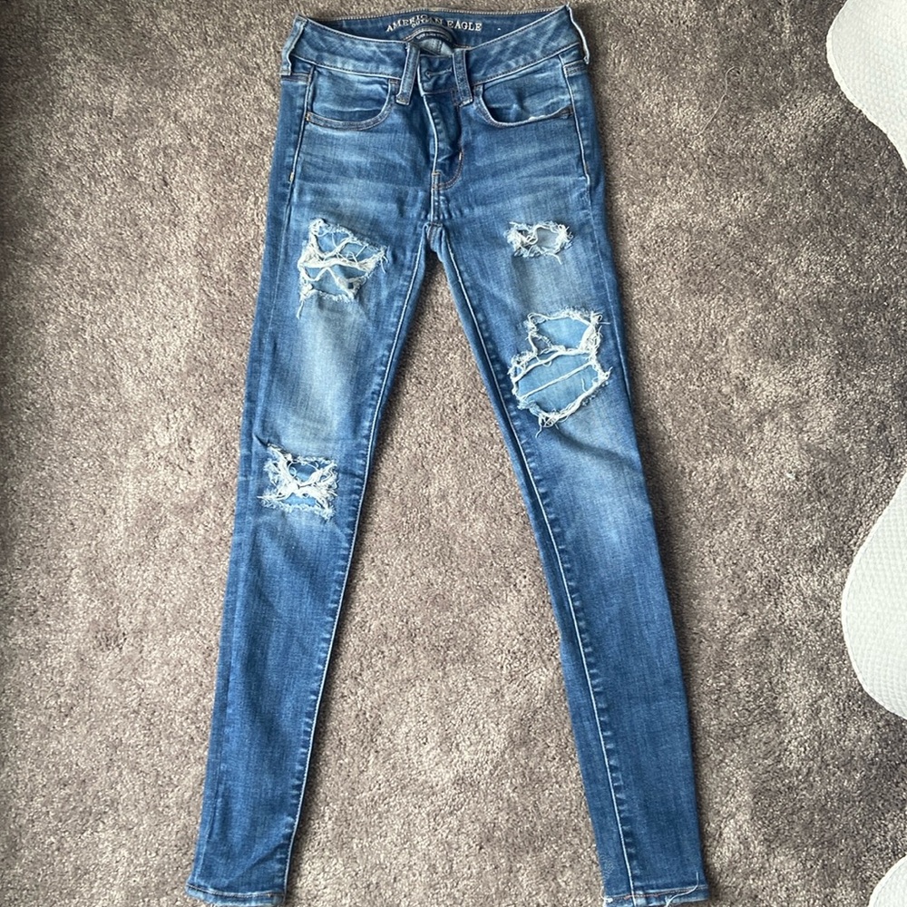 American Eagle Blue Skinny Jeans